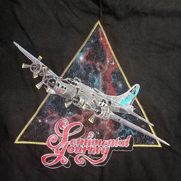 Vintage Sentimental Journey Airplane T-Shirt - Picture 1 of 8
